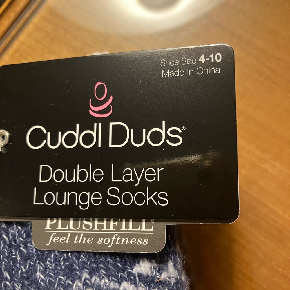 Cuddl Duds Plushfill Blue Lounge Socks